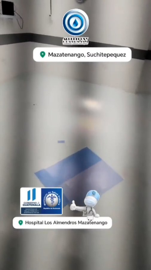 Poster de piso epóxico en Hospital Los Almendros de Mazatenango