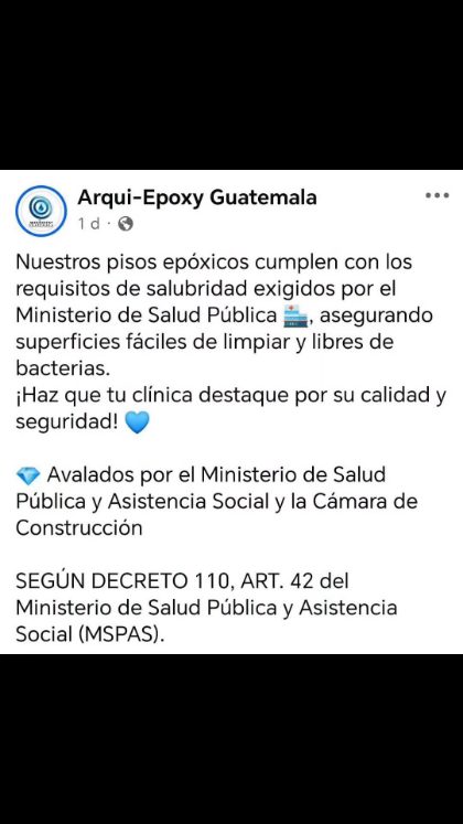 Poster informativo sobre pisos epóxicos para clínicas